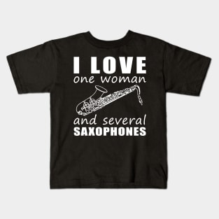 Soulful Serenade - Funny 'I Love One Woman and Several Saxophones' Tee! Kids T-Shirt